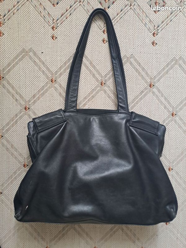 Sac à main cuir noir Nicoli (image 2)