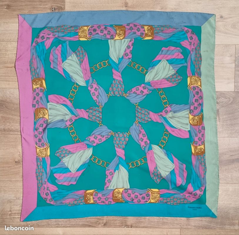 Foulard En Soie Vintage FRANCESCO SMALTO - Multicolore, Occasion Élégante