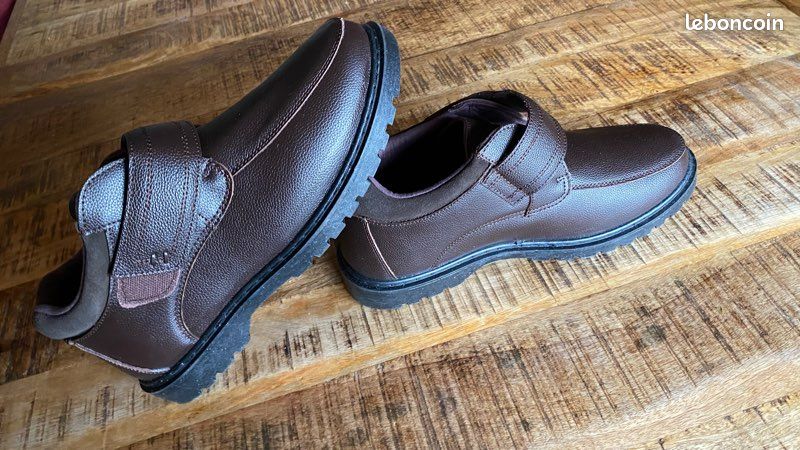 Chaussures LE PLAISIR DE MARCHER – Mocassins Cuir Marron/gris, T. 36,5 FR (TBE)