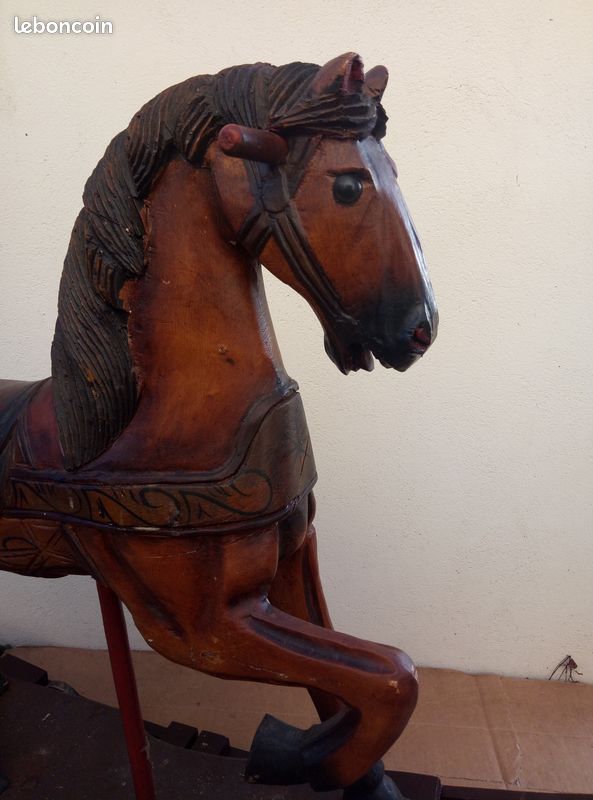 Formano Cheval à bascule - Blanc et argenté peint à la main - 25 cm - Décoration de Noël d'hiver