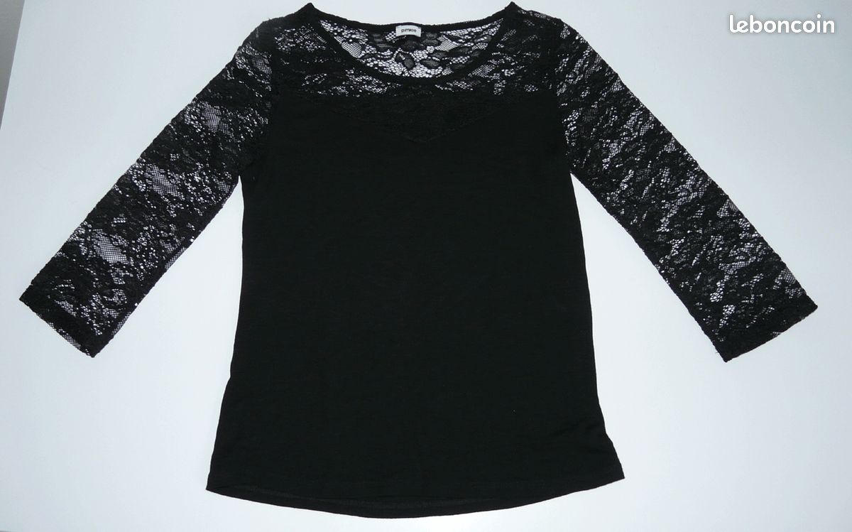 Haut Noir à Dentelle Pimkie - Taille 40 - Neuf Sans Étiquettes