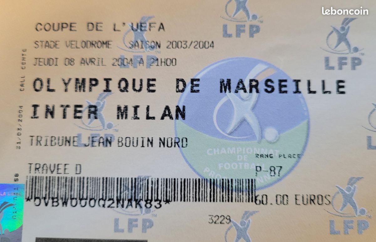 Ancien billet match OM Olympique De Marseille / star club - Collection
