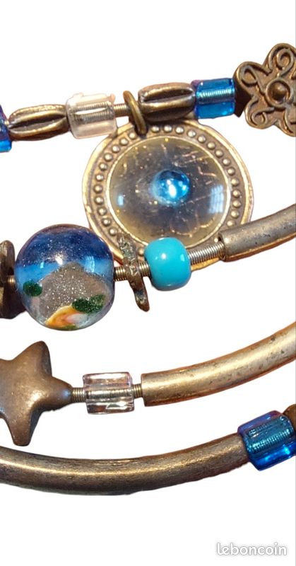 Collier Gas Avec Pendentif Fleur Perle De Verre - Argenté, Occasion, Bijou St Tropez