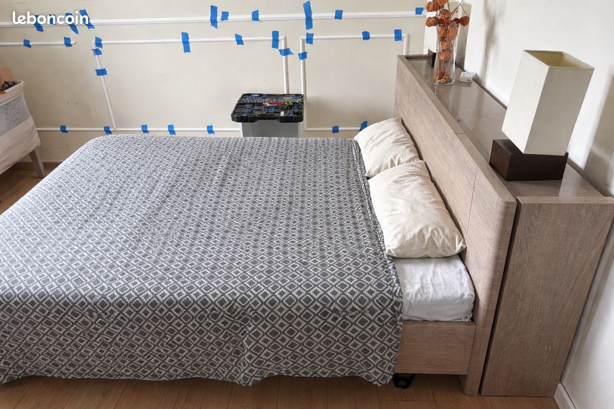 Lit complet (tête de lit, matelas, sommier) (image 2)