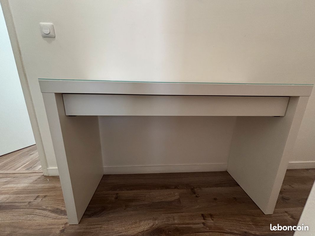 Caldion Grande Coiffeuse avec Miroir et Tabouret,Meuble avec LED,Table