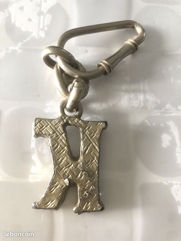 Porte-clés Vintage Avec Lettre De L'alphabet - Métal Argenté Avec Strass - Neuf Sans étiquettes
