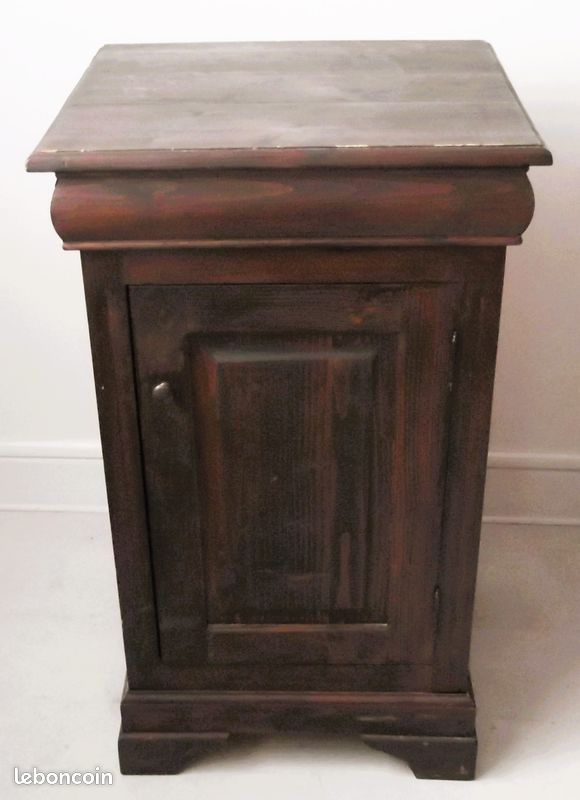 Ancien meuble de rangement en pin 1 porte 1 tiroir (image 1)