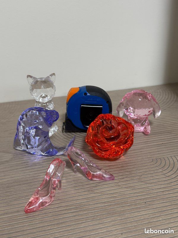 Figurines déco transparentes style cristal – animaux, fleur, escarpins (image 2)