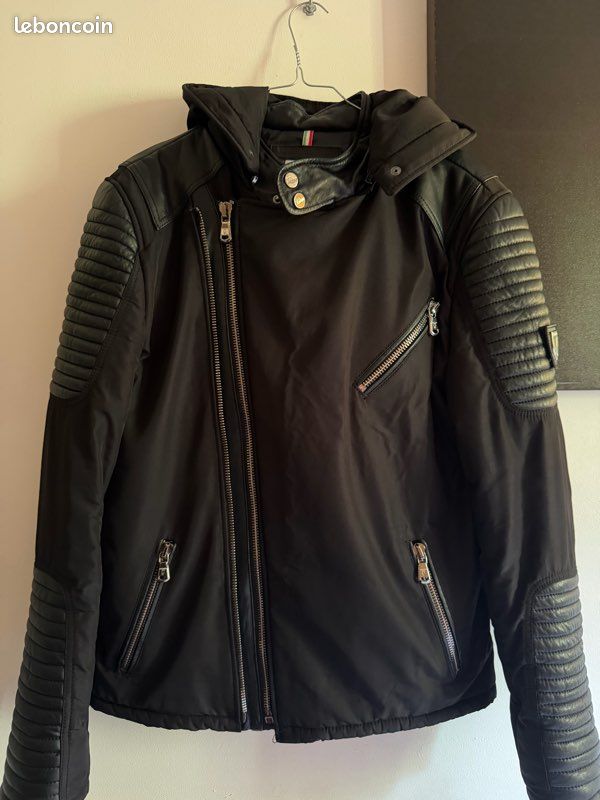 Veste Noir En Cuir Ventiuno (image 1)