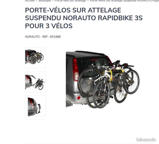 Norauto Rapidbike 3p Porte Velo Electrique Attelage Norauto
