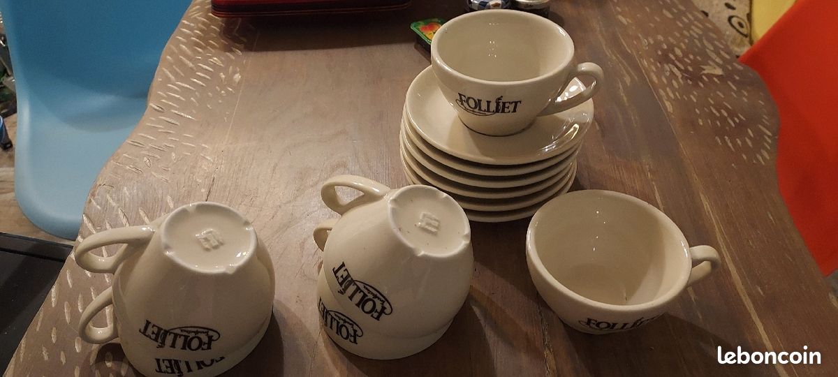 6 tasses avec soucoupes fiollet (image 3)