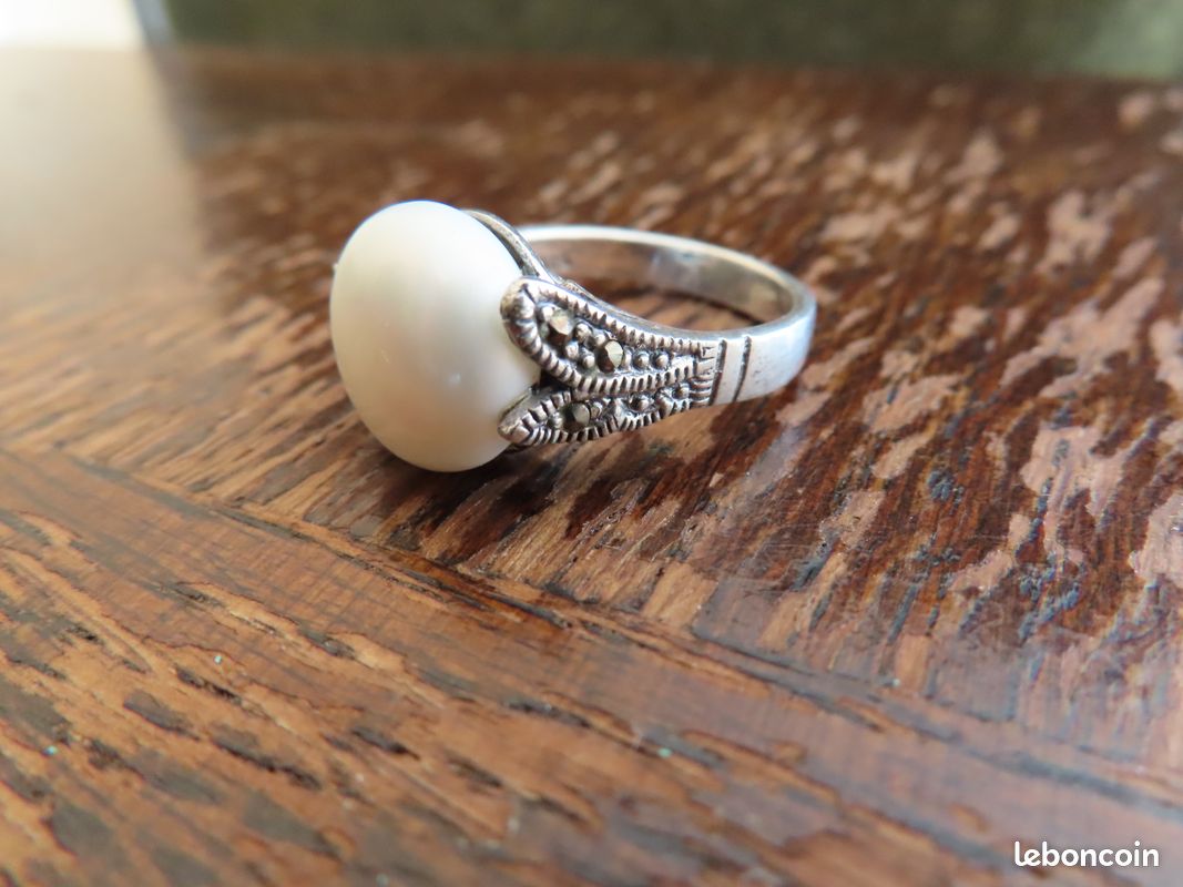 anneau modulable argent perlée