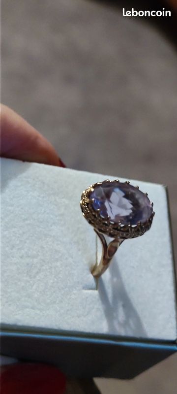Bague Artisanale En Or Massif 14 Carats Avec Pierres CZ - Taille 6 1/4, 9,73g, Occasion Belle Pièce