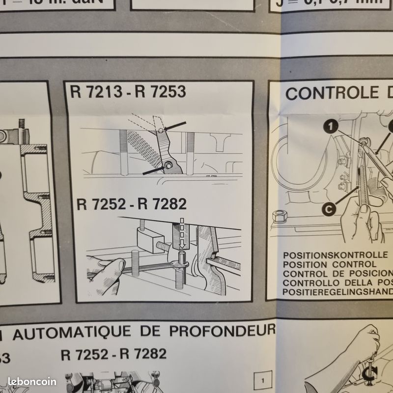 Affiche technique originale d'époque CONCESSIONNAIRE TRACTEUR RENAULT POINT ARRIERE R 7213 R 7252 R 7253 R 7282 et RELEVAGE HYDRAULIQUE (image 4)