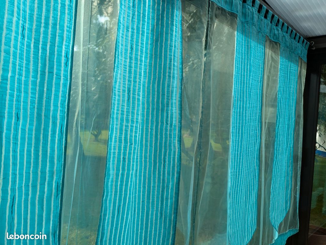 Rideau voilage store turquoise (image 7)