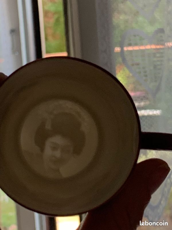 6 Tasses à Thé +Soucoupes Vintage Gheisha Porcelaine Ultra Fine (image 5)