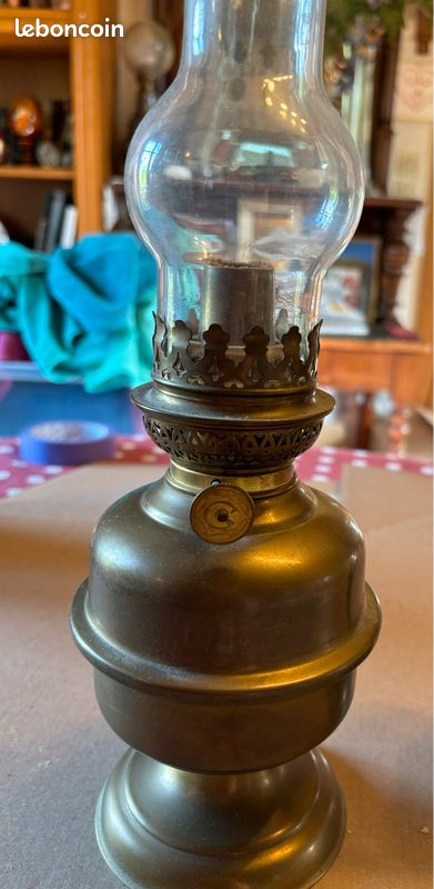 Lot 2 petites lampe à pétrole ancienne en laiton (image 2)