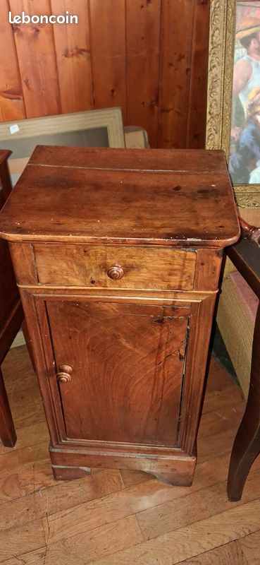 Table de chevet en noyer plateau a restaurer (image 1)