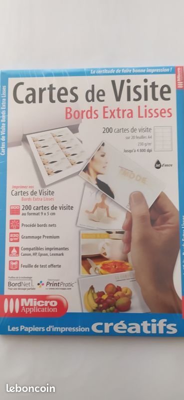 Pack de 200 cartes de visite 9 x 5 cm à imprimer. 5 l'unité (image 1)