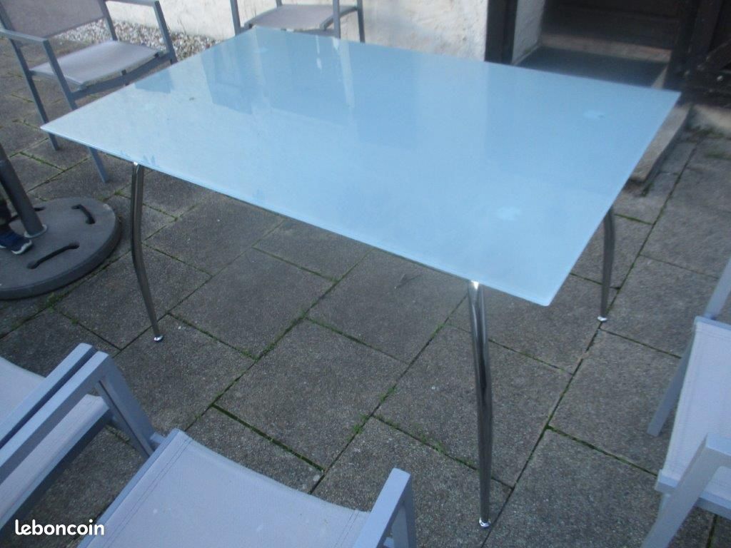 Table de terrasse en verre et inox 130X80 (image 3)