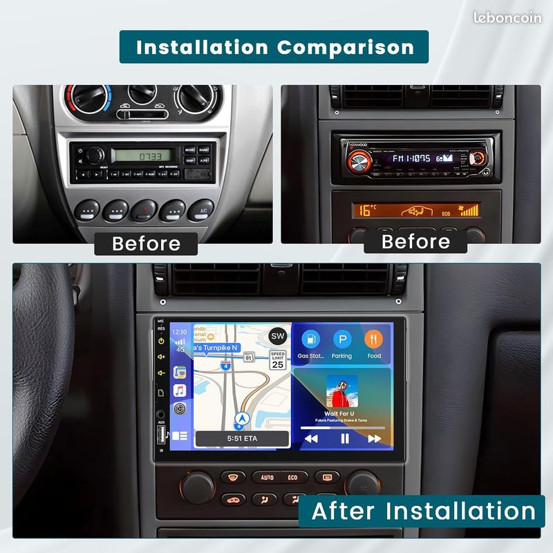 Hikity Autoradio 1 Din Avec Écran Tactile Manuel Rétractable De 7