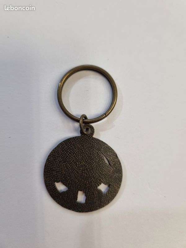 Porte-clés Rond Vintage En Bronze Avec 10 Petits Anneaux - Neuf