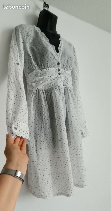 Robe été manches longues – Made in Italy – Soie & coton – Style romantique (image 2)