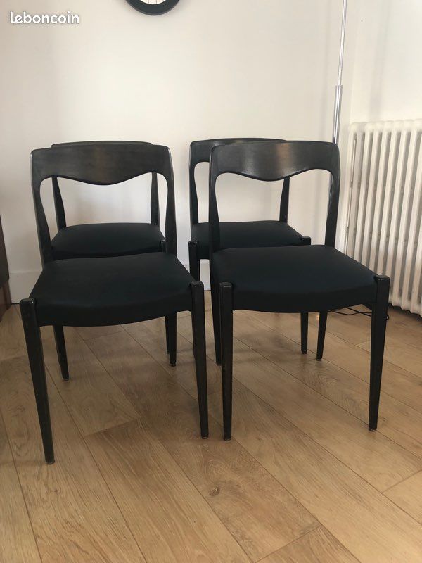 Série 4 chaises vintages style scandinave (image 1)