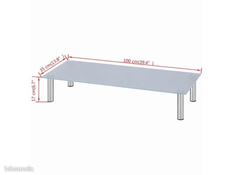 Support TV 100 x 35 x 17 cm en Verre Blanc (image 2)