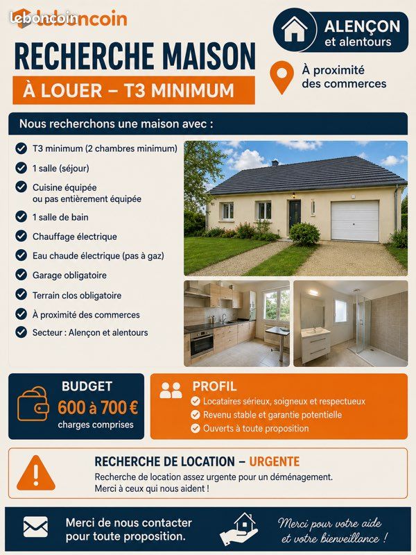 Maison 3 pièces 70 m² · à Cerisé · 70 m² · 680 €