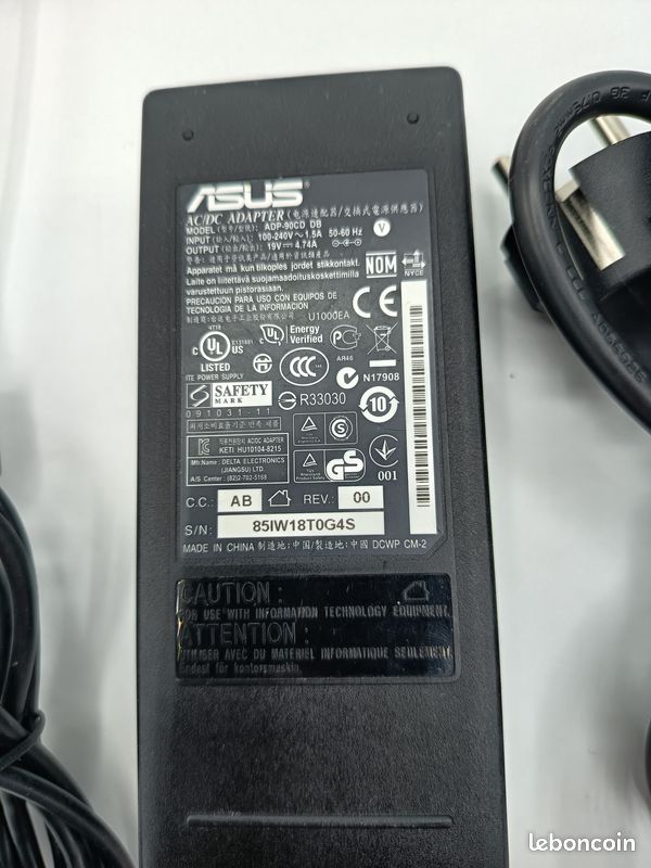 Chargeur ASUS 19V 4.74A – Modèle ADP-90CD DB (officiel) (image 2)