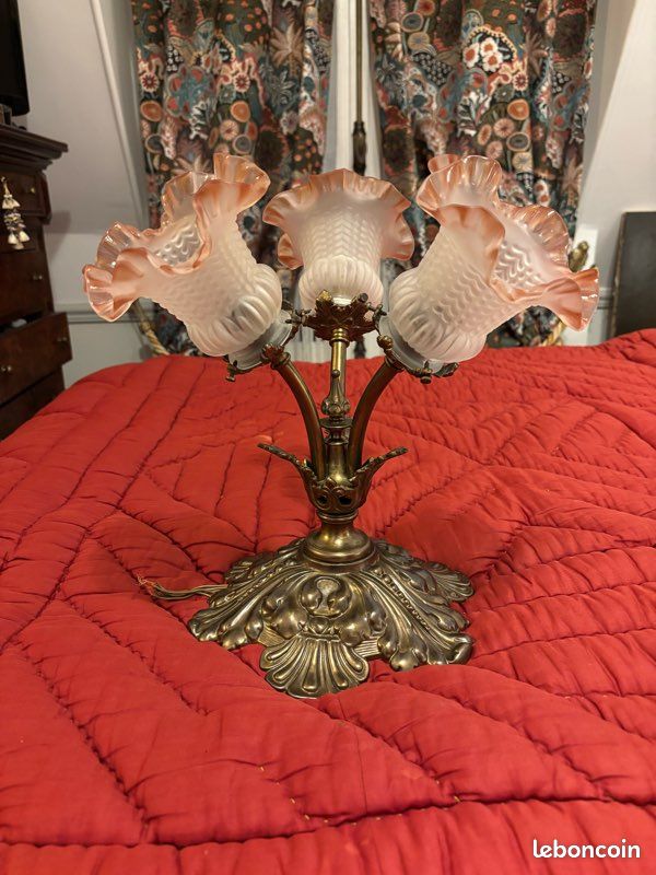 Lustre Plafonnier Style Napoléon III – Reproduction, Gris, Verre, E27
