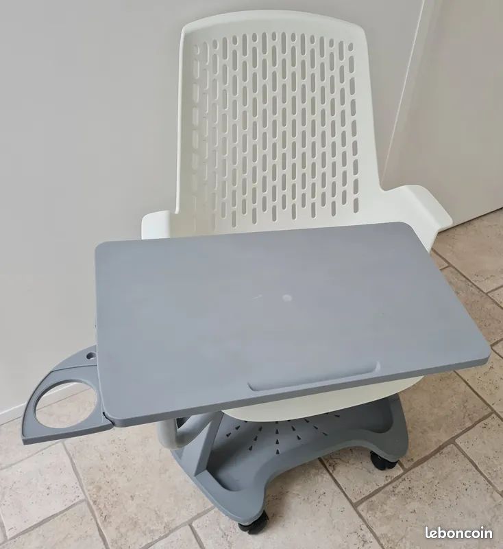 Chaise coque mobile avec tablette, sur 6 roulettes (image 3)