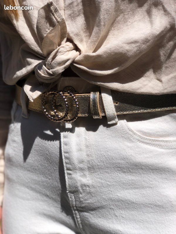 Ceinture en cuir daim fabriquée en Italie (image 2)