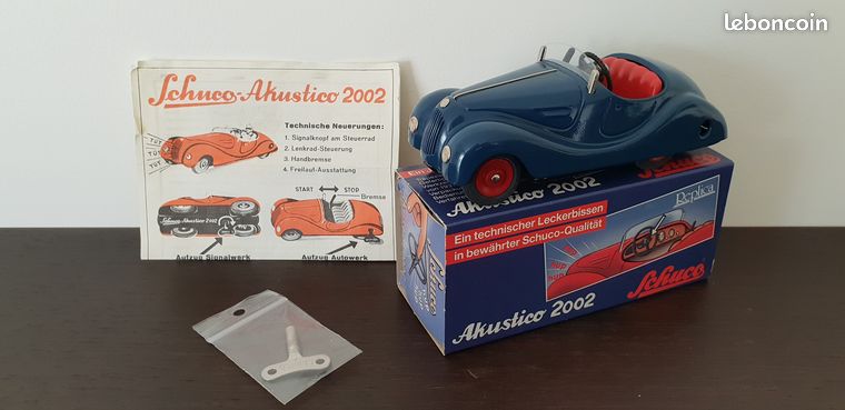 Miniature Schuco Akustico – BMW 2002 Cabriolet – Crème – Métal – Allemagne