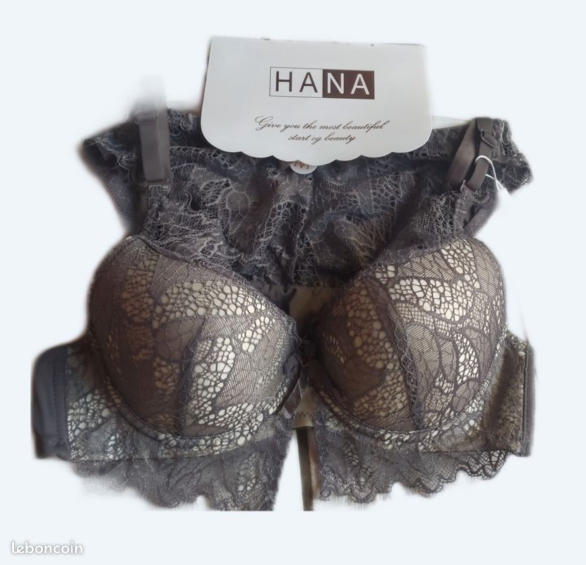 Ensemble Lingerie Balconnet 85B Et String Taille M - Neuf Sans étiquette - Couleur Lilas Rayé Et Pois
