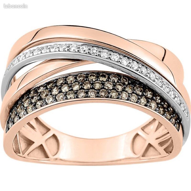 Bague Alliance Or Blanc 18 Carats - Diamants 0.65ct Taille éternité - Taille 53 (4.44g)