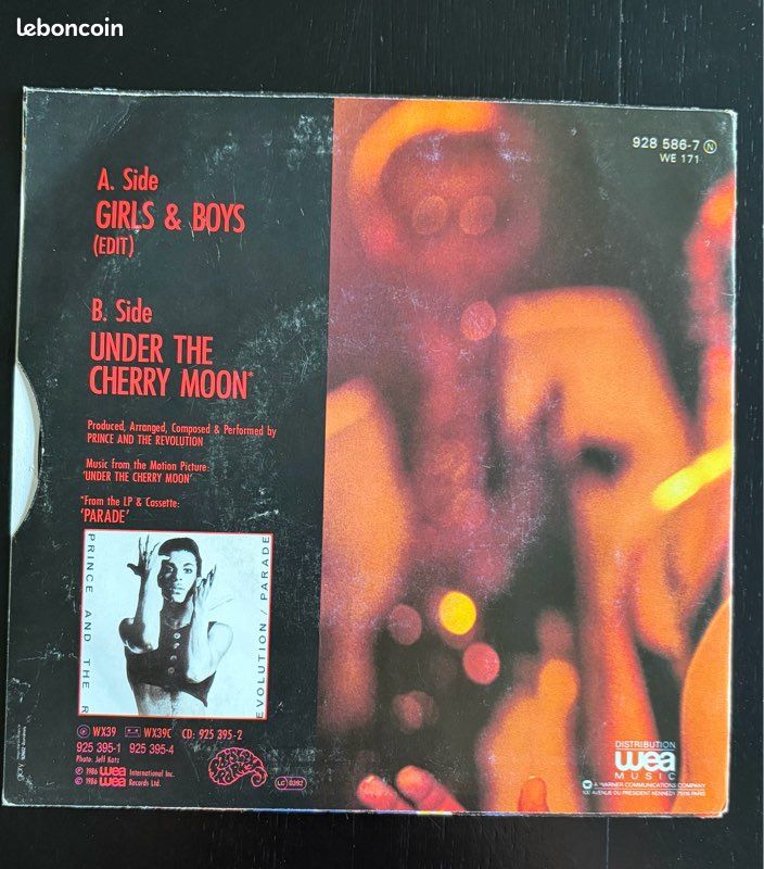 45 Tours Prince & The Revolution Girls & Boys France 1986 Vinyl SACEM (image 2)
