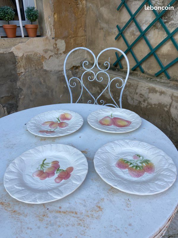 4 Assiettes Dessert motif Fruits Salins les Bains (image 1)