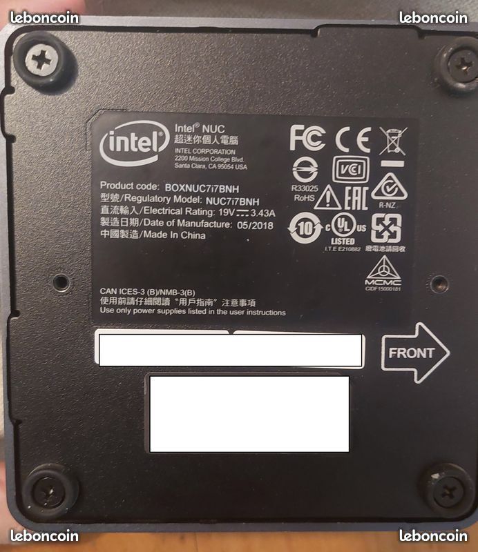 Mini PC Intel NUC7i7BNH - I7-7567U, SSD, 8Go RAM, W11 Pro (occasion)