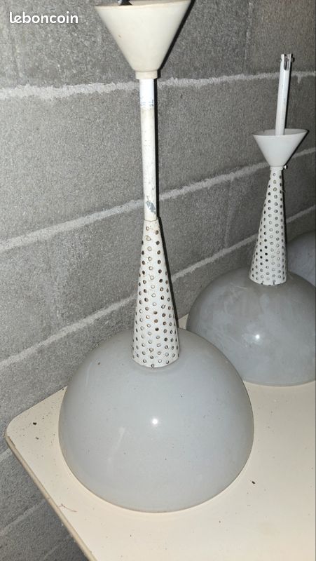 4 lustres suspensions holophane Mathieu mategot vintage (image 2)