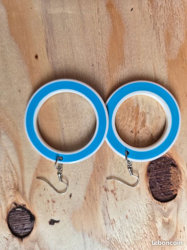 Boucles d'oreilles créoles Pop Art 🌈 Style Vintage 60s (image 7)