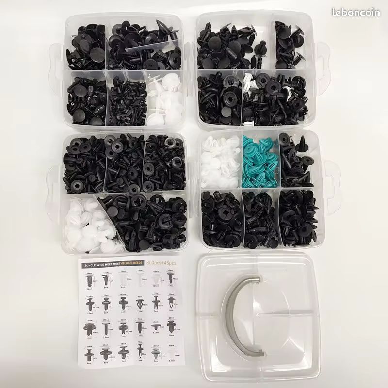 30 Pièces Rivet Fixation Pare-boue Pare-chocs Auto Poussoir Clips Trou