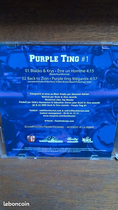 Rare cd single promo BLACKO & KRYS Être un Homme ragga dancehall (image 2)