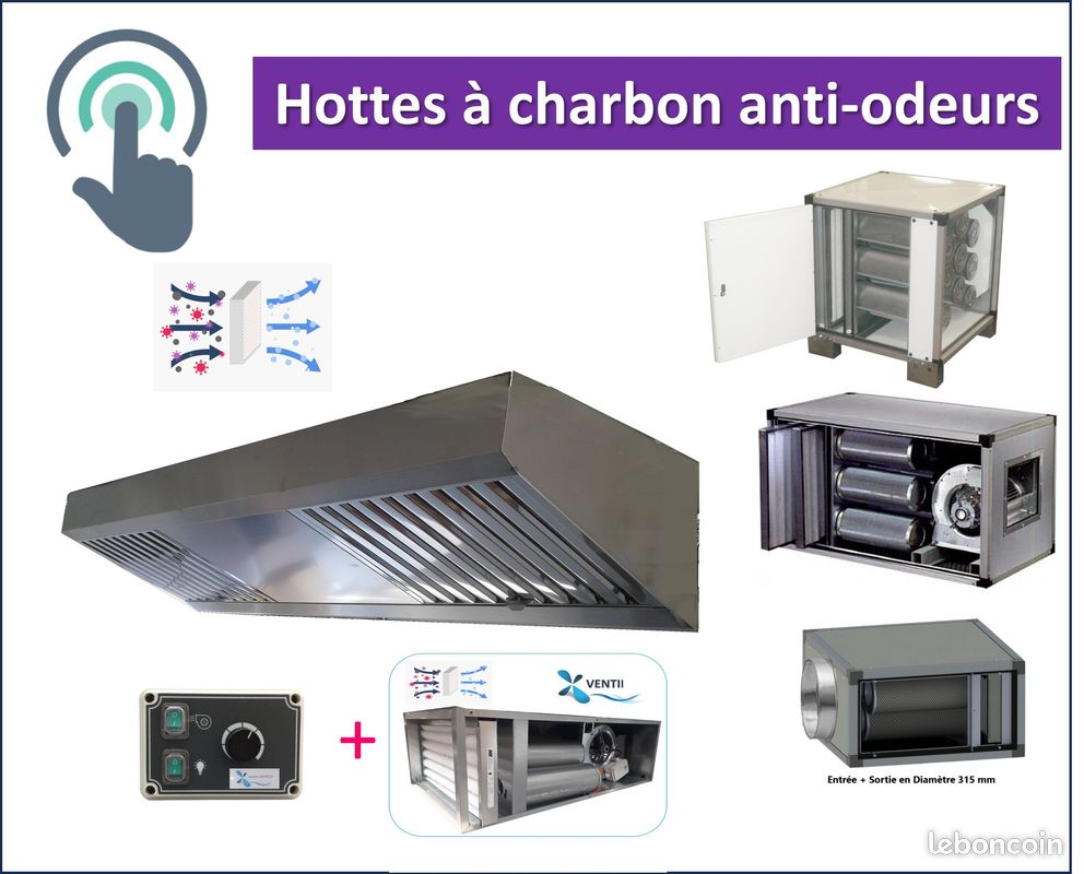 Caisson à charbon actif NEUF, traitement des odeurs pour cuisine pro et restaurant -DESTOCKAGE- Livraison EXPRESS France entière (image 3)