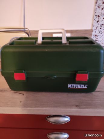 Tiroir De Rangement Mitchell En Bakélite – Logo Truite – Rare – Très Bon état