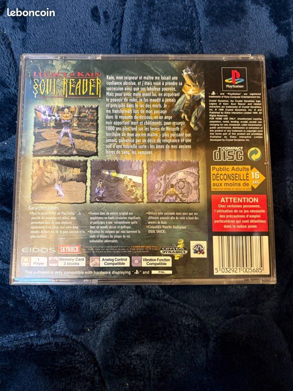 Jeu PS1 Legacy Of Kain: Soul Reaver - Version FR Pal - Très Bon État Complet