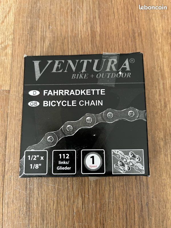 Chaîne Vélo SEDIS 112 Maillons, Pas 12,7x3,3, Argent, Pour Vélo Ancien
