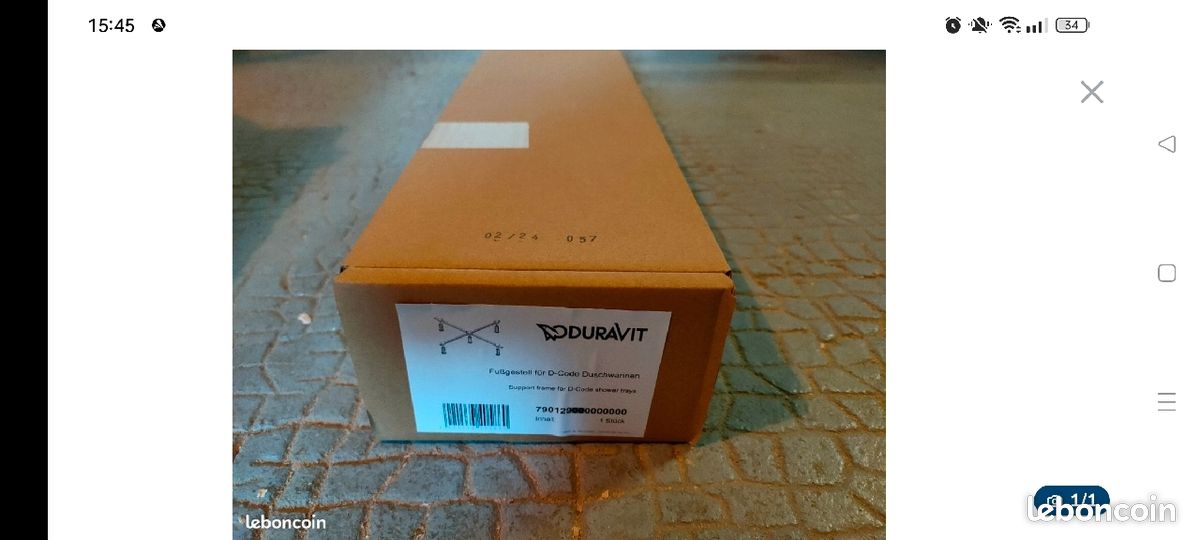 Receveur Duravit + pieds + garniture vidage (image 3)