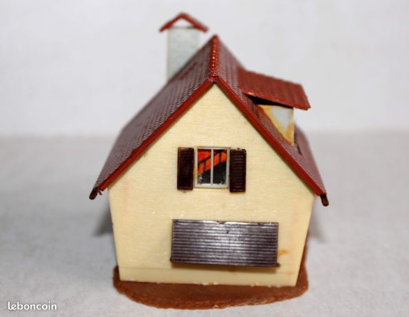 Maquette Faller Maison Pavillon Avec Grande Cheminée Réf. 206 - Décor Pour Train Miniature Ou Diorama